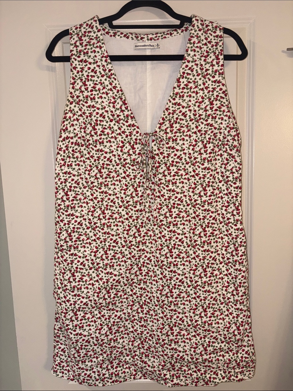 Abercrombie & Fitch White Floral Tie-Front Sleeveless Dress
